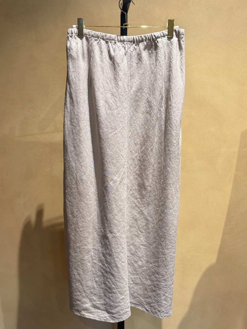 Eileen Fisher A Line Bias Cut Skirt Womens XXS Beige Khaki Tan 100%Organic Linen - Picture 7 of 9